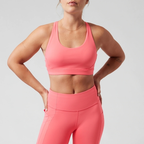 Athleta Pink Sport bra size L - Picture 2 of 9